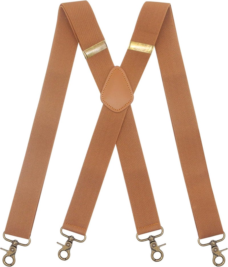 Timiot Mens Suspender 4 Swivel Strong Hooks Adjustable Braces Elastic Comfortable X Style Heavy Duty Strap - Image 1